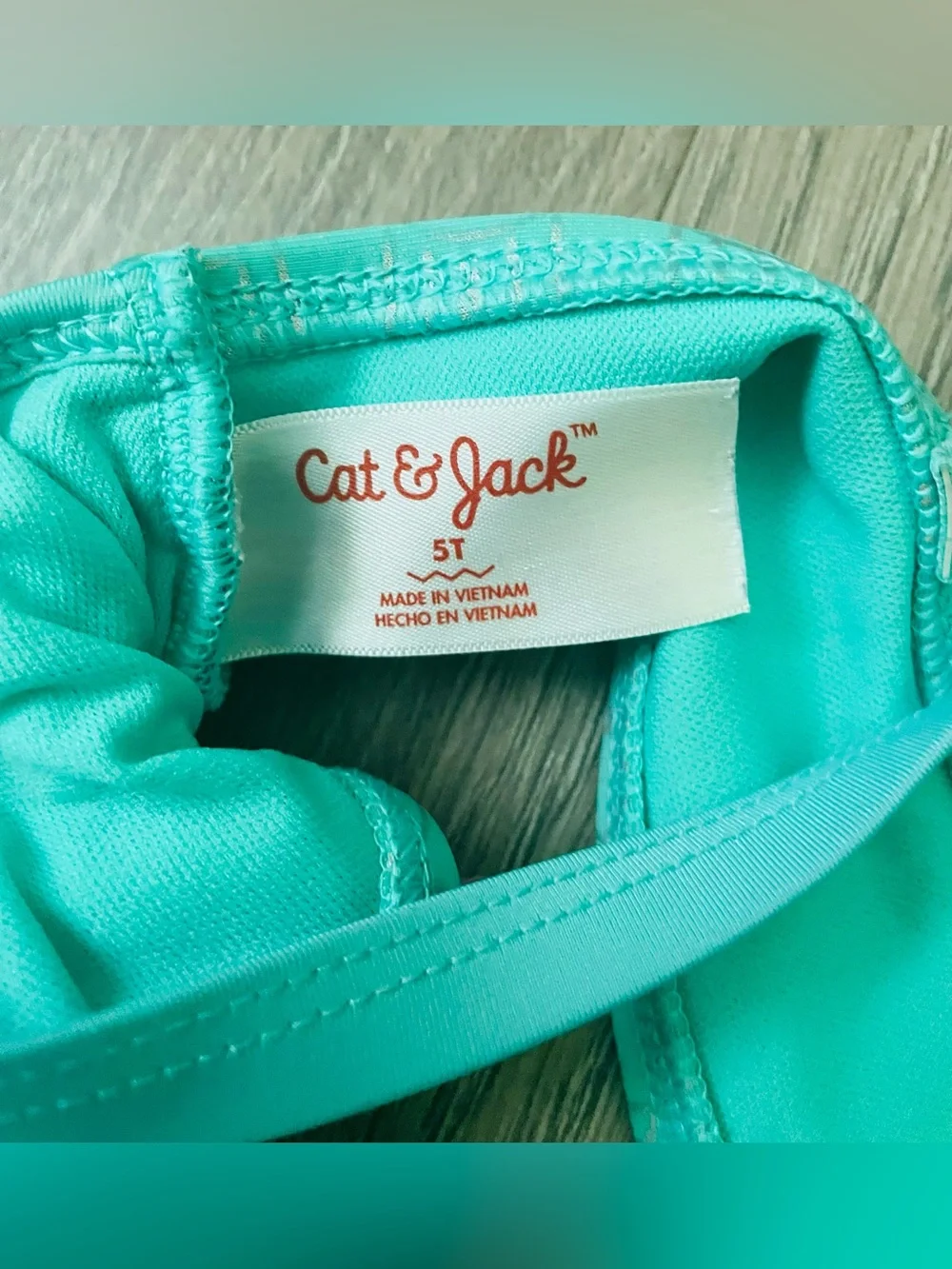 Cat & Jack Toddler Girl Bikini Swimsuit 5T Aqua Blue Ruffles Mermaid Summer